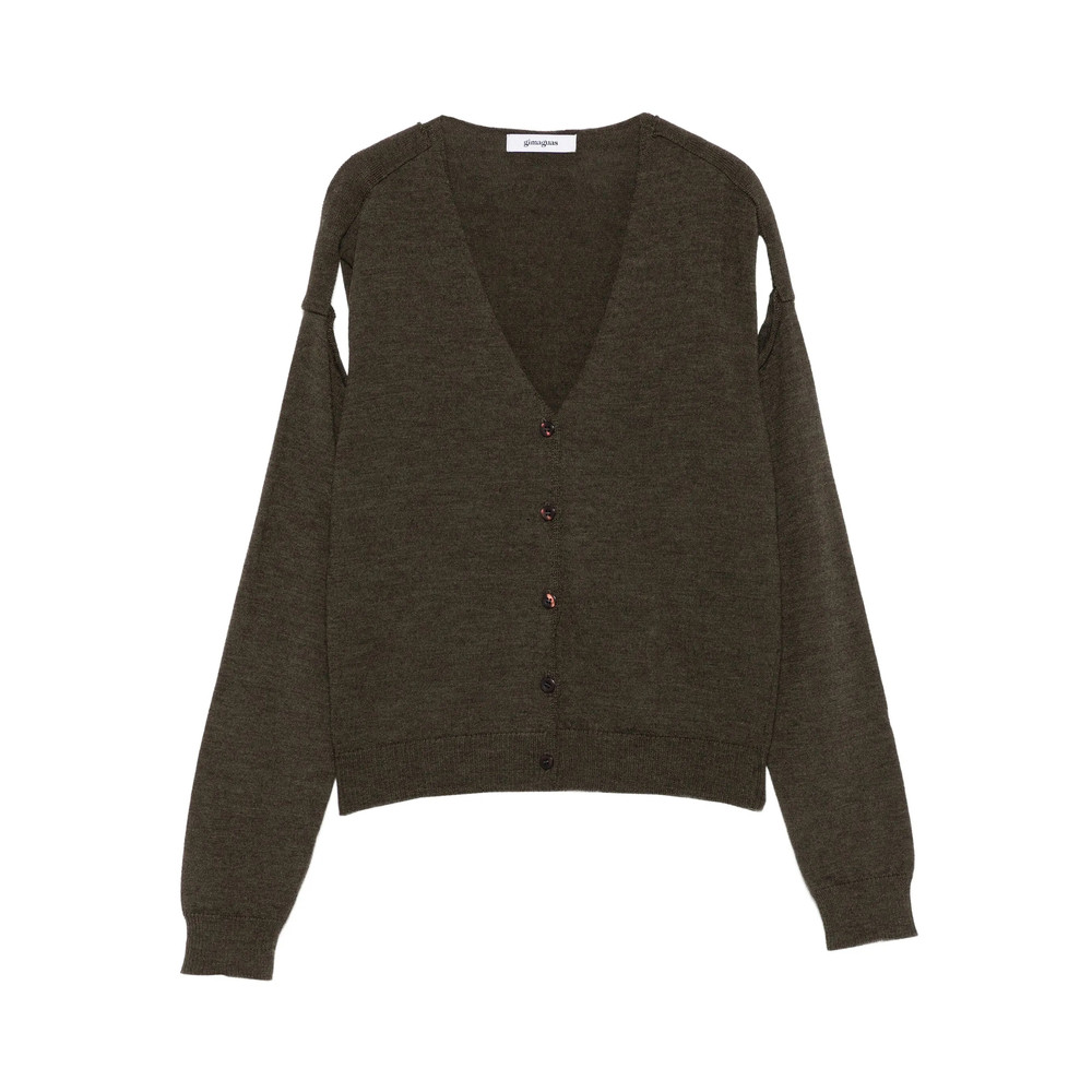 Gimaguas Button-front Shoulder-detail Cardigan