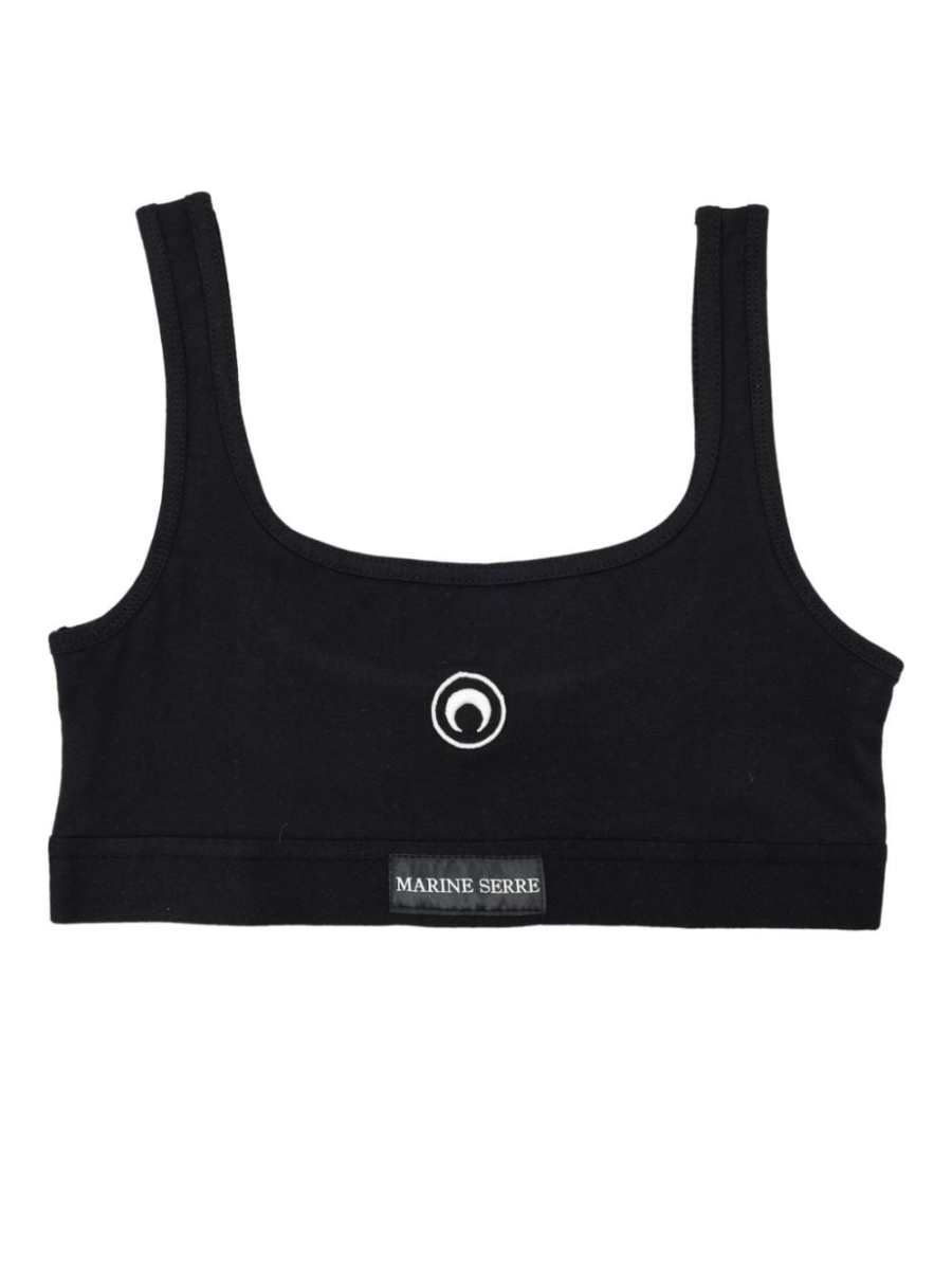 Crescent Moon-embroidered bra