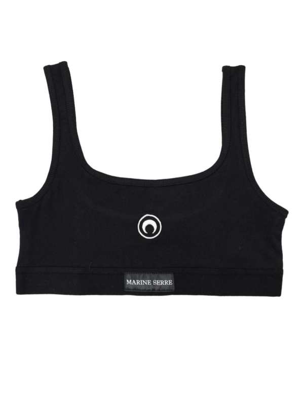 Crescent Moon-embroidered bra