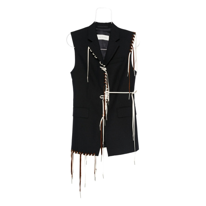 Dries Van Noten Lace-up Sleeveless Blazer