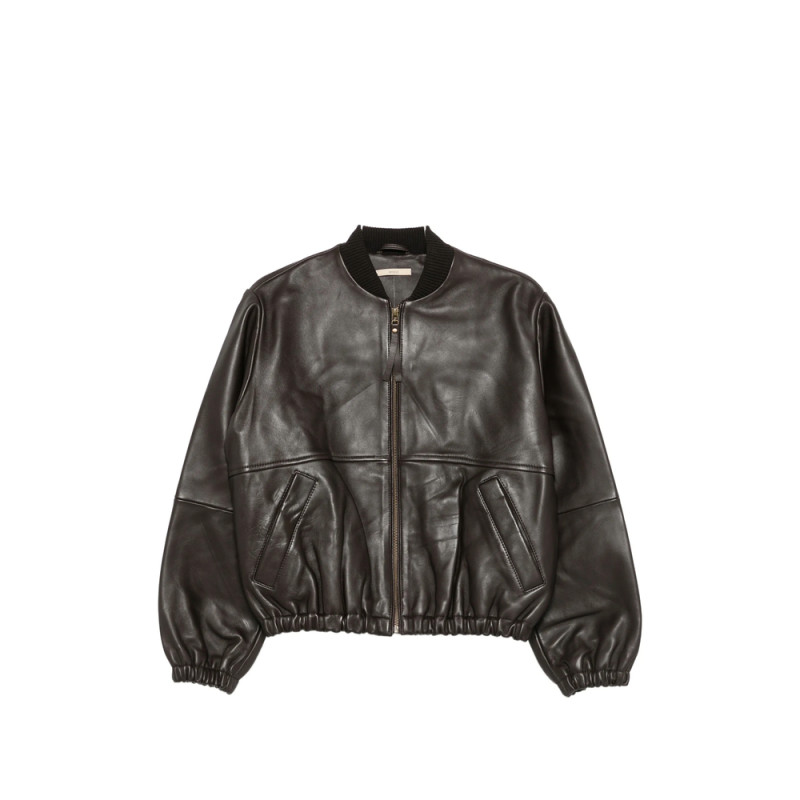 Sessun Leather Bomber Jacket
