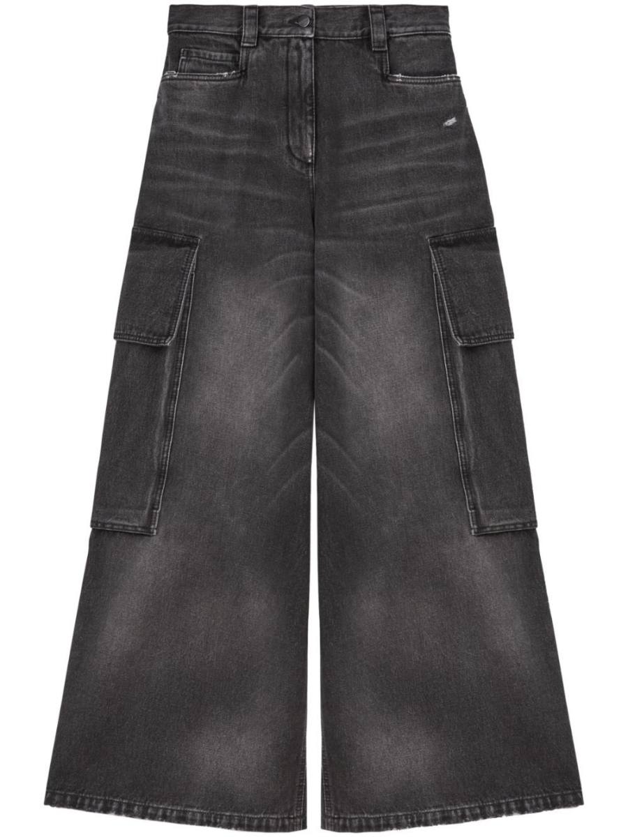 low-rise wide-leg jeans