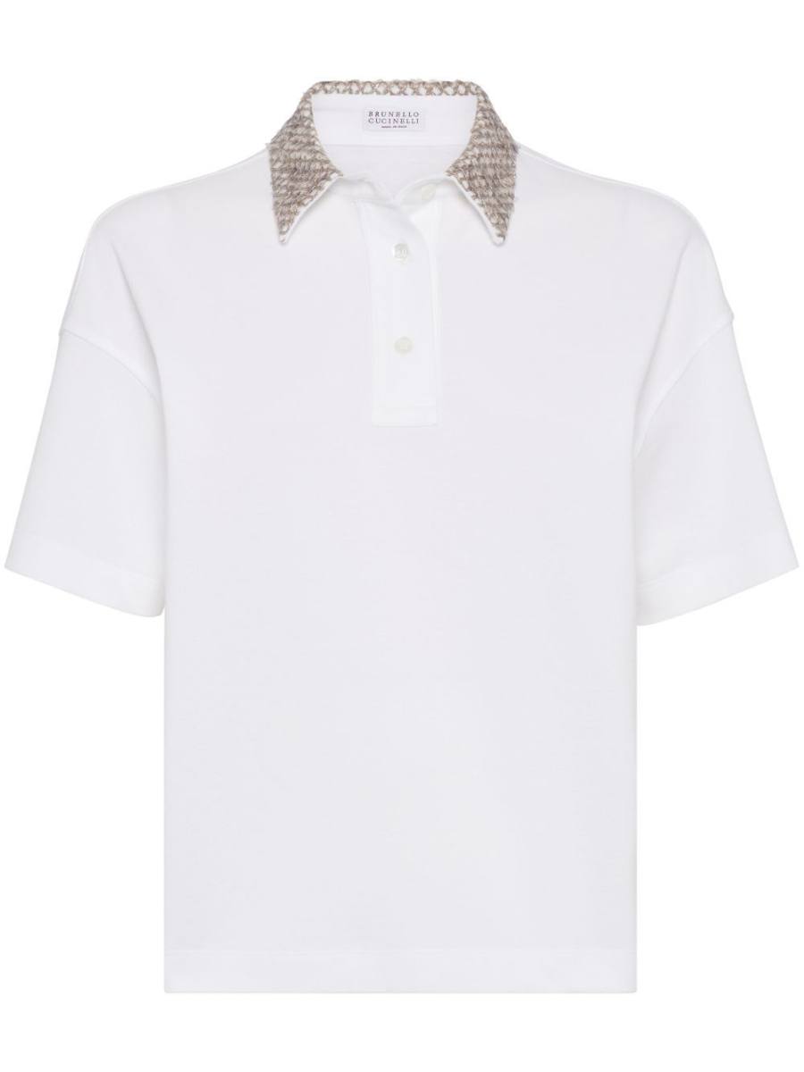 embellished polo top