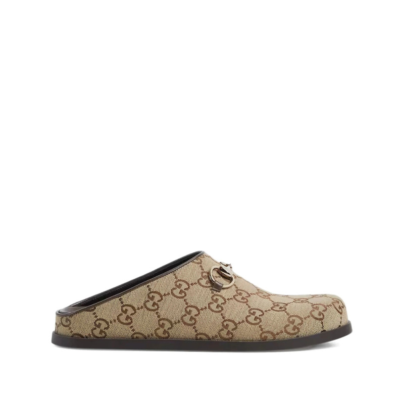Gucci GG Monogram Horsebit Flat Mules