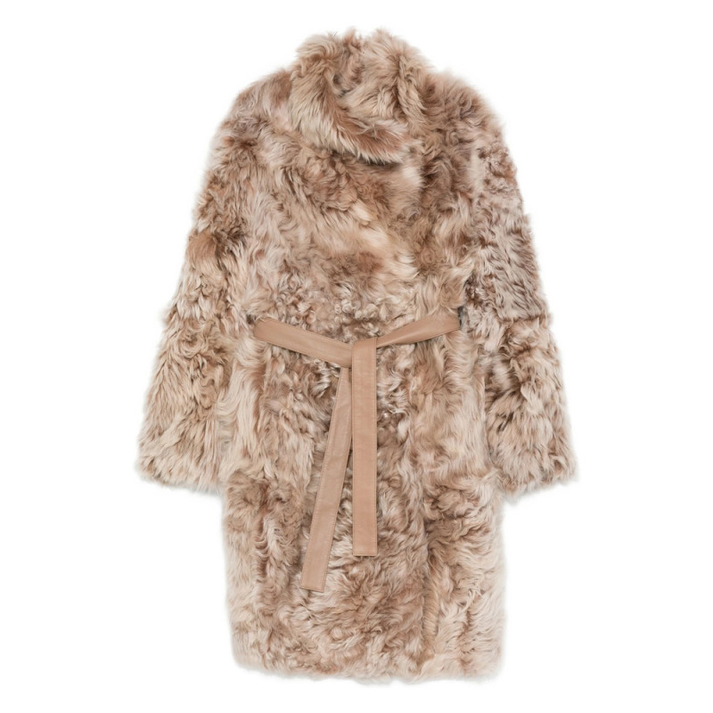Yves Salomon Shearling Belted Coat