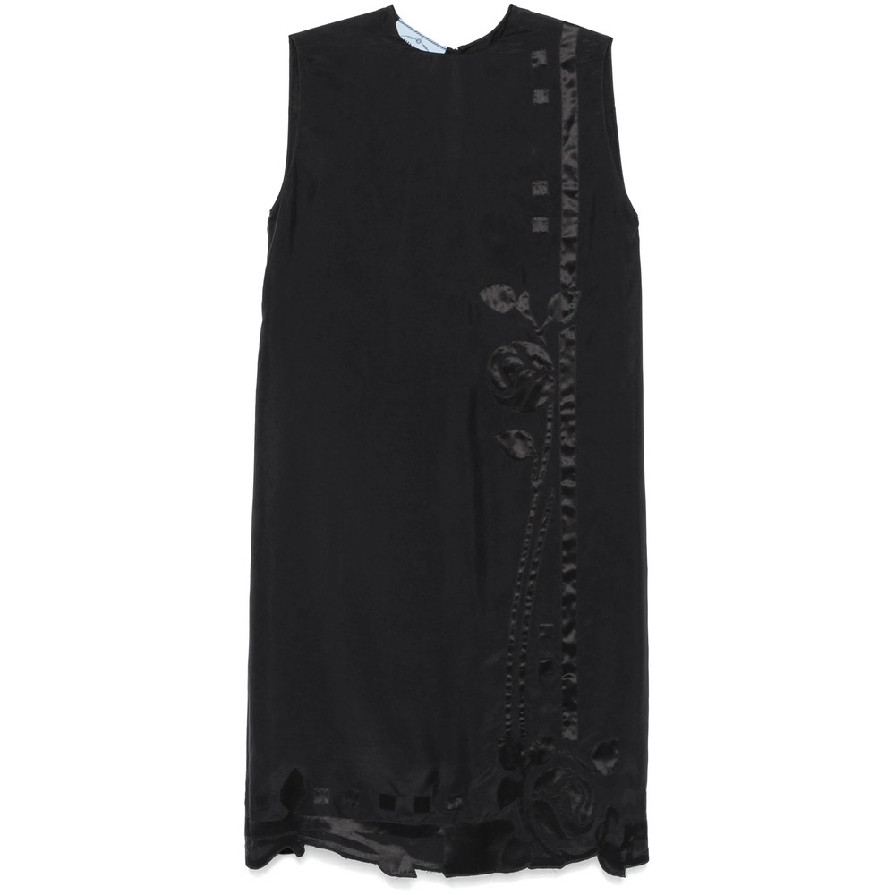 Prada Floral-appliqué Midi Dress