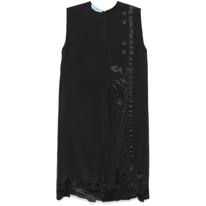 Prada Floral-appliqué Midi Dress