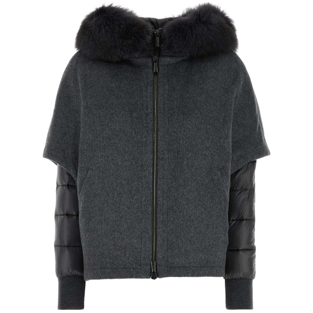 Moorer Dark Grey Polyester Pegaso Down Jacket