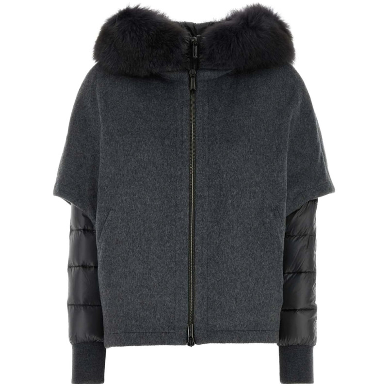 Moorer Dark Grey Polyester Pegaso Down Jacket
