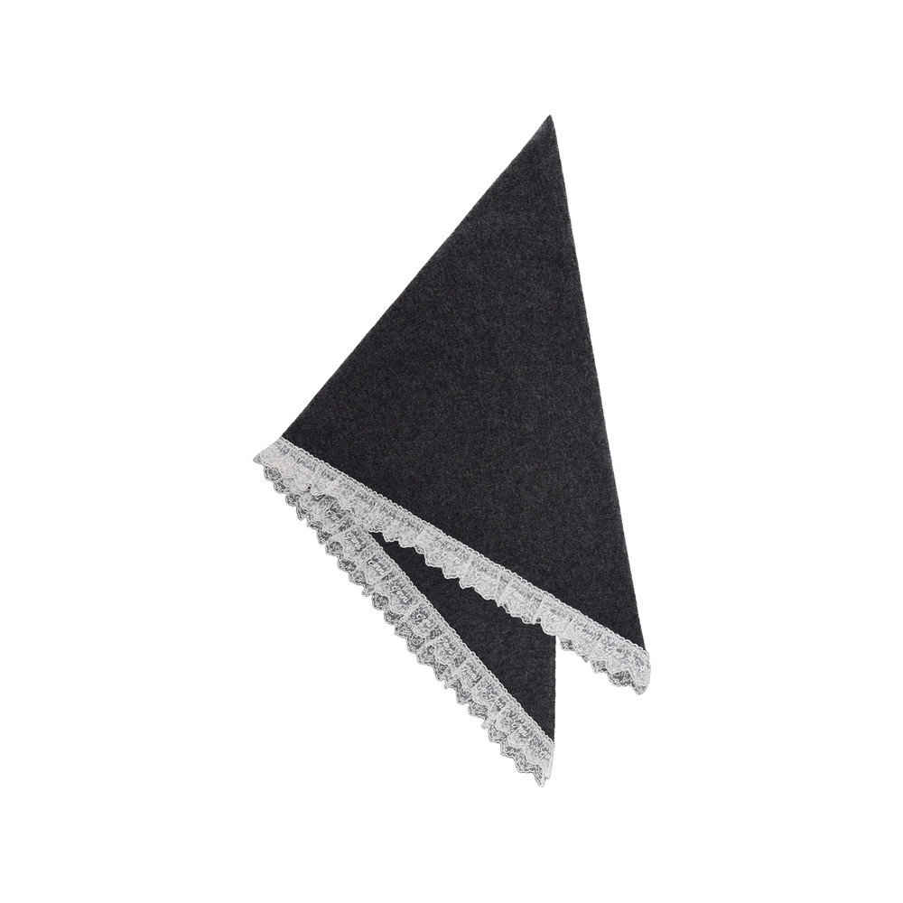 Ganni Lace-trim Wool Scarf