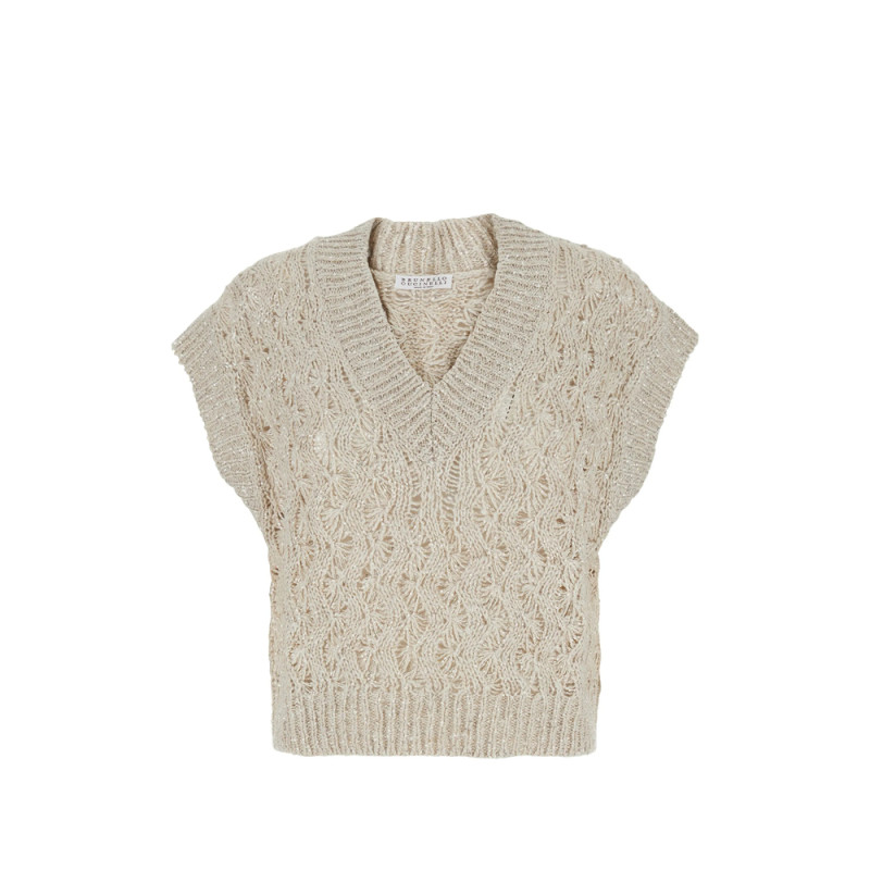 Brunello Cucinelli Sequin-embellished V-neck Vest