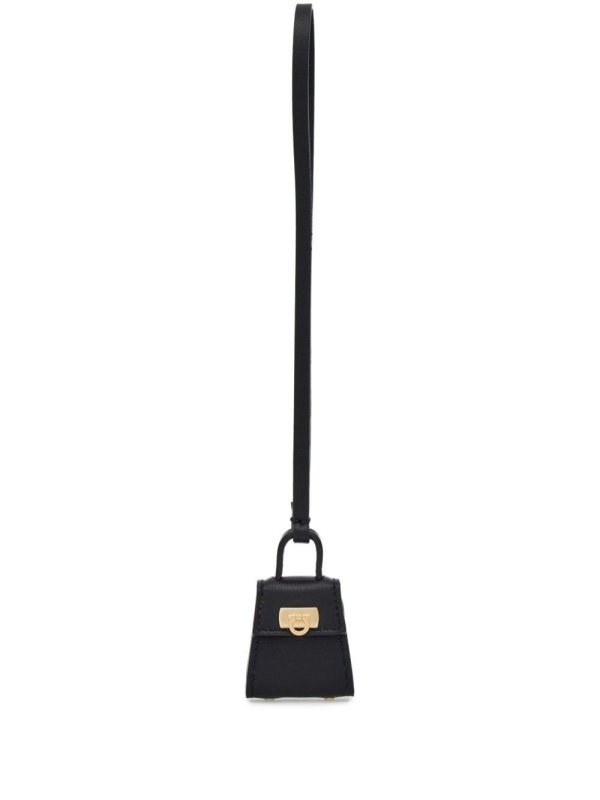 Gancini plaque leather purs