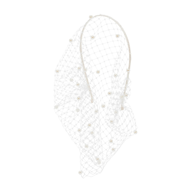 Jennifer Behr Violette Pearl-embellished Veil Headband