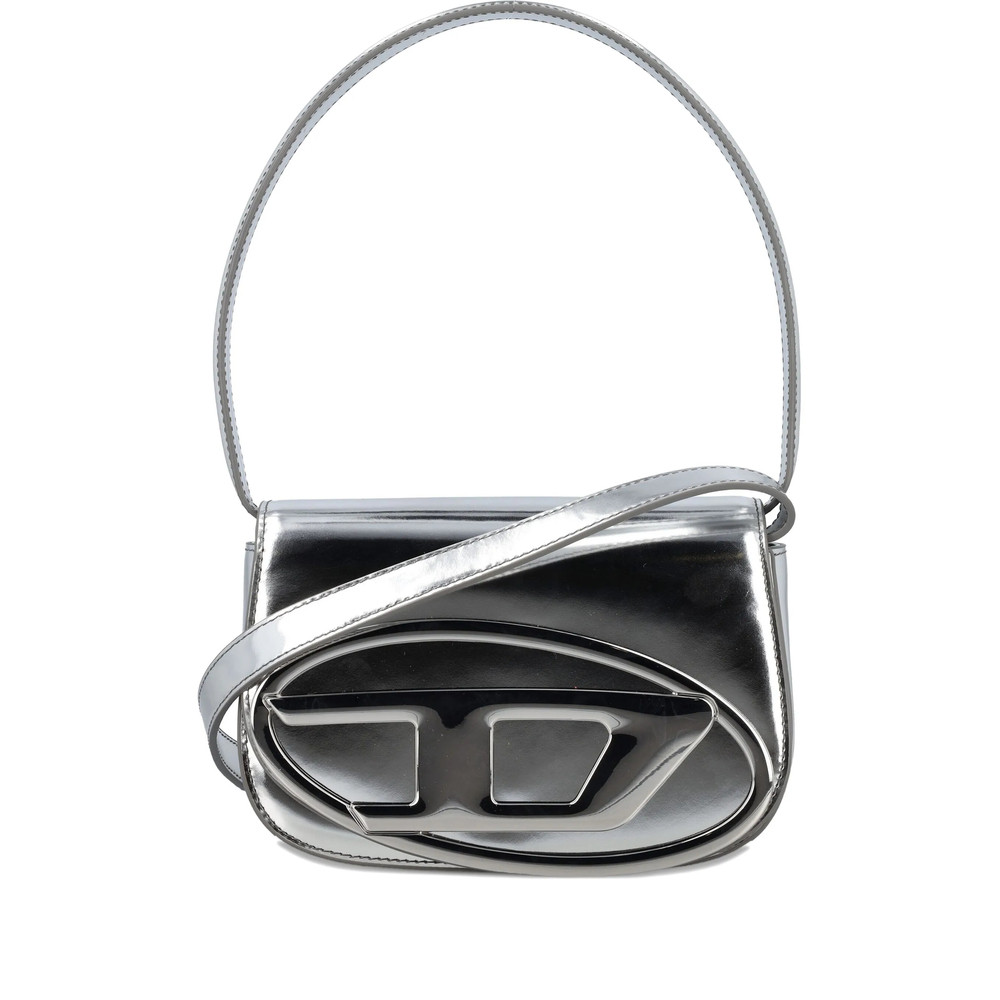 Diesel Silver Leather Shoulder Bag