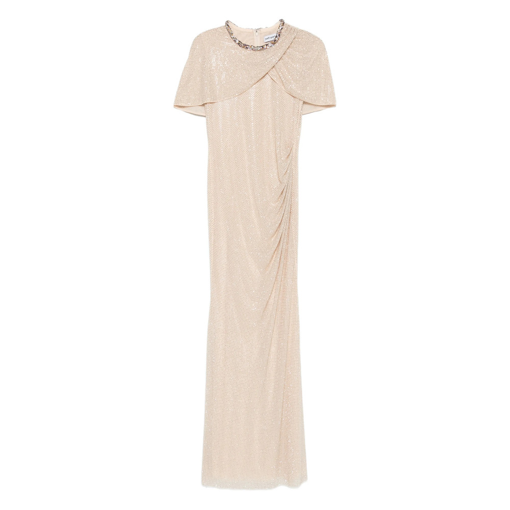 Self-portrait Embellished Draped Maxi Dress