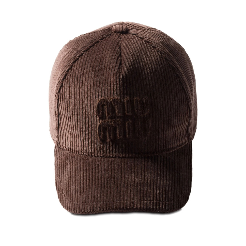 Miu Miu Logo-patch Corduroy Baseball Cap