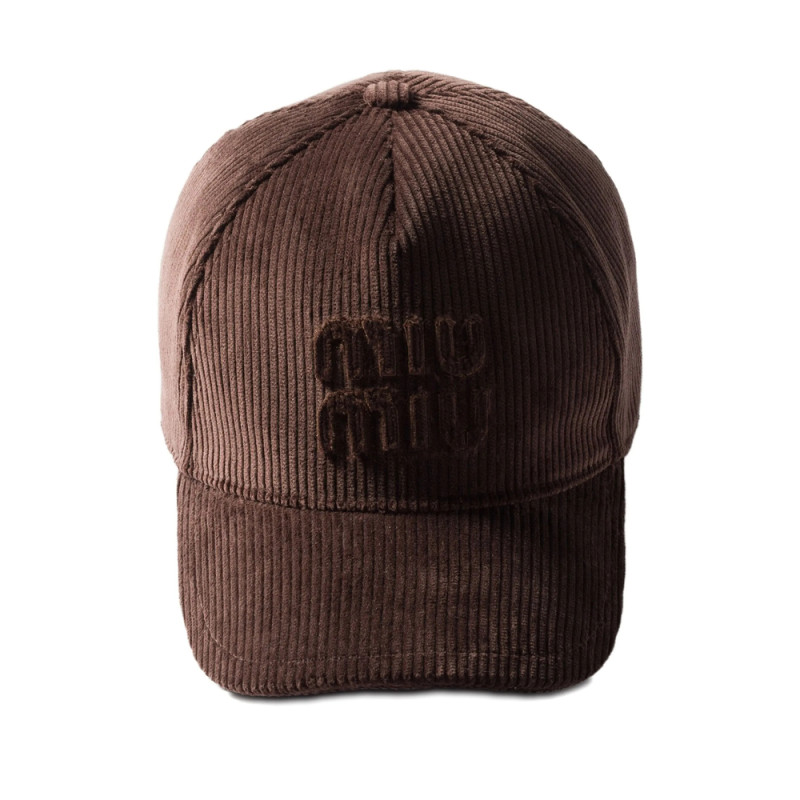 Miu Miu Logo-patch Corduroy Baseball Cap