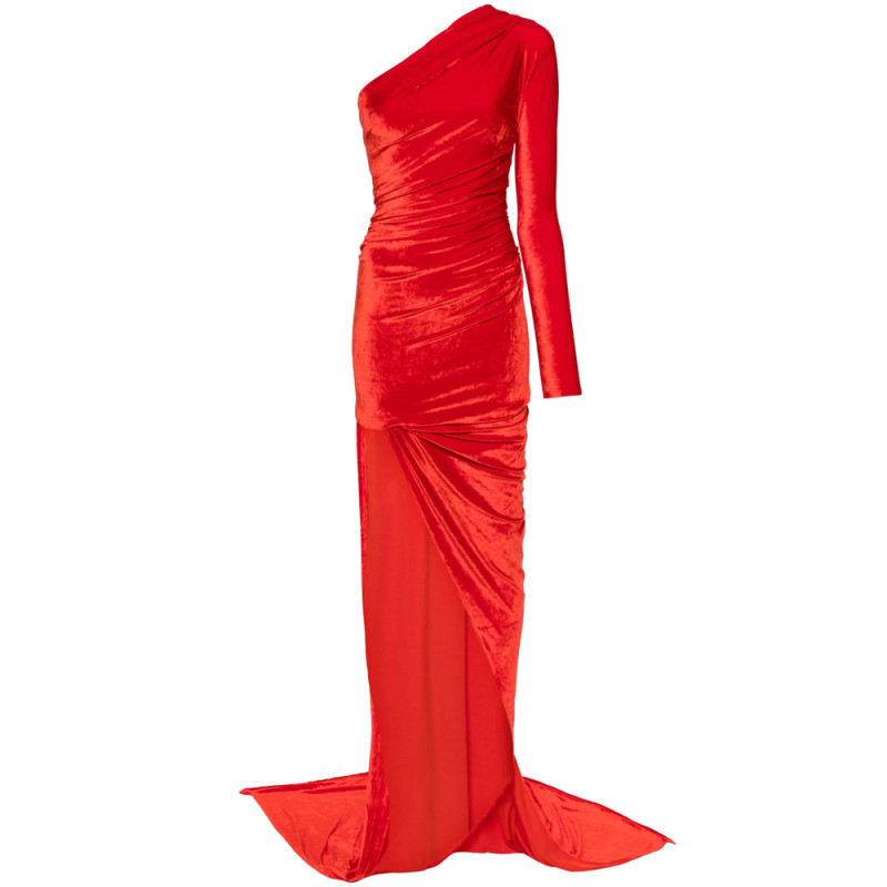 Balenciaga Asymmetric-design Velvet Dress