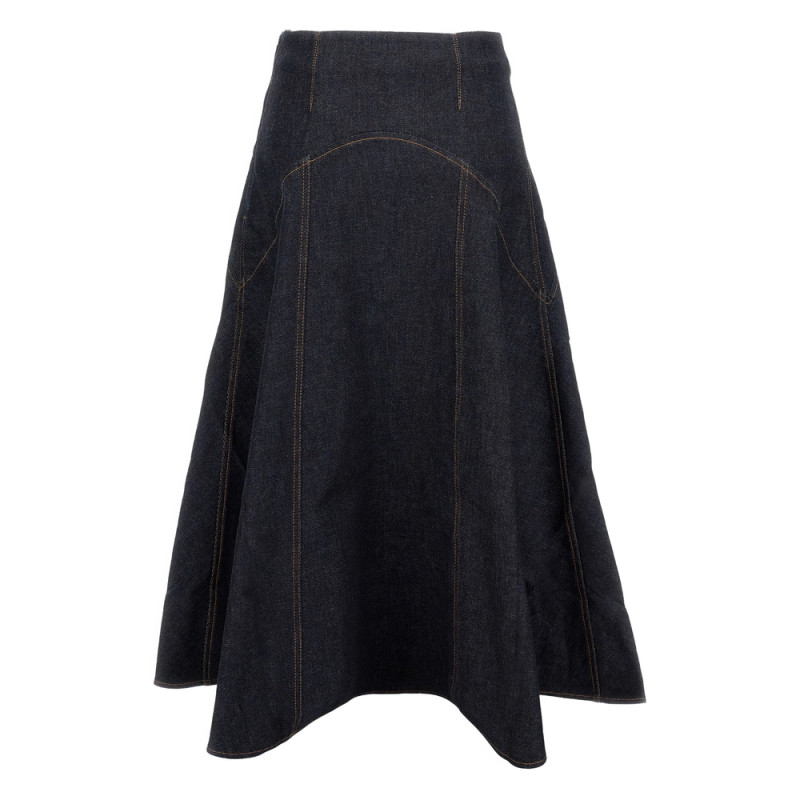 Jacquemus The Triangle De-Nîmes Flared Denim Skirt