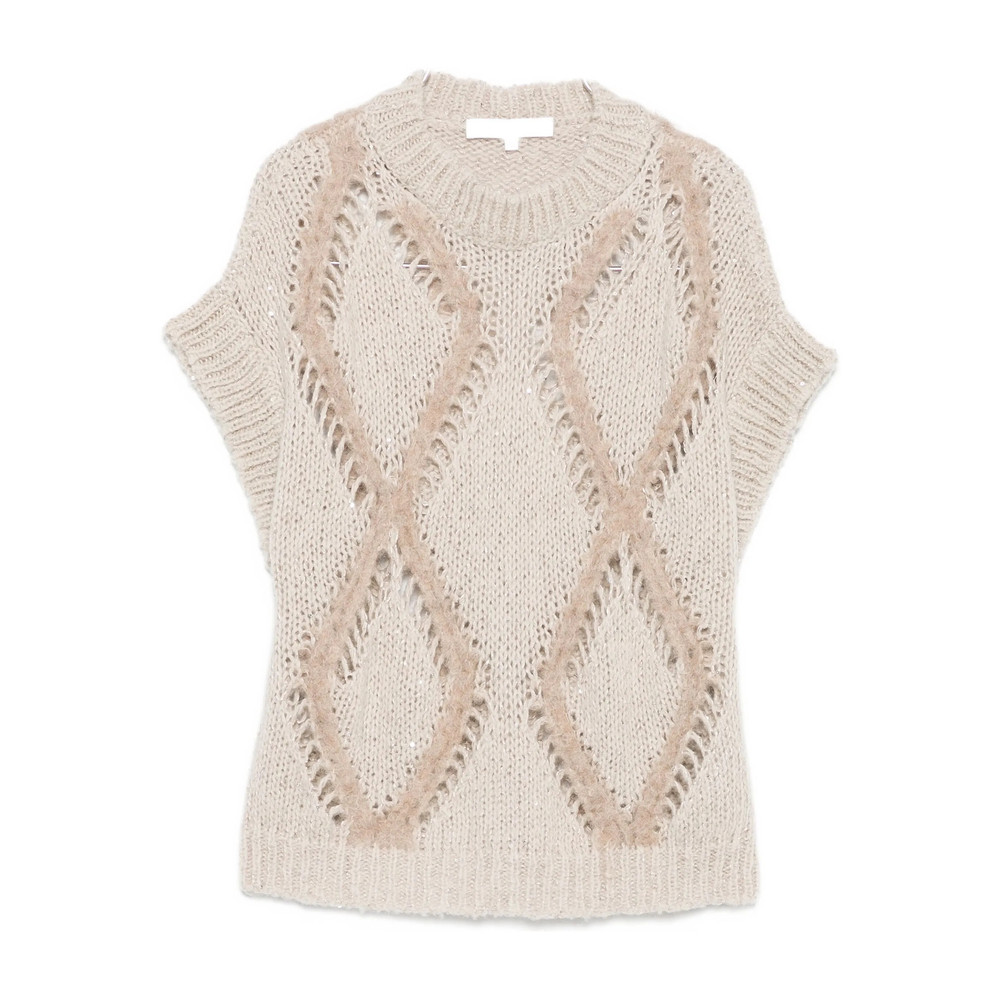 Antonelli Diamond-pattern Knitted Top