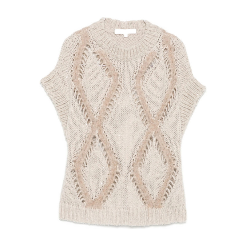 Antonelli Diamond-pattern Knitted Top
