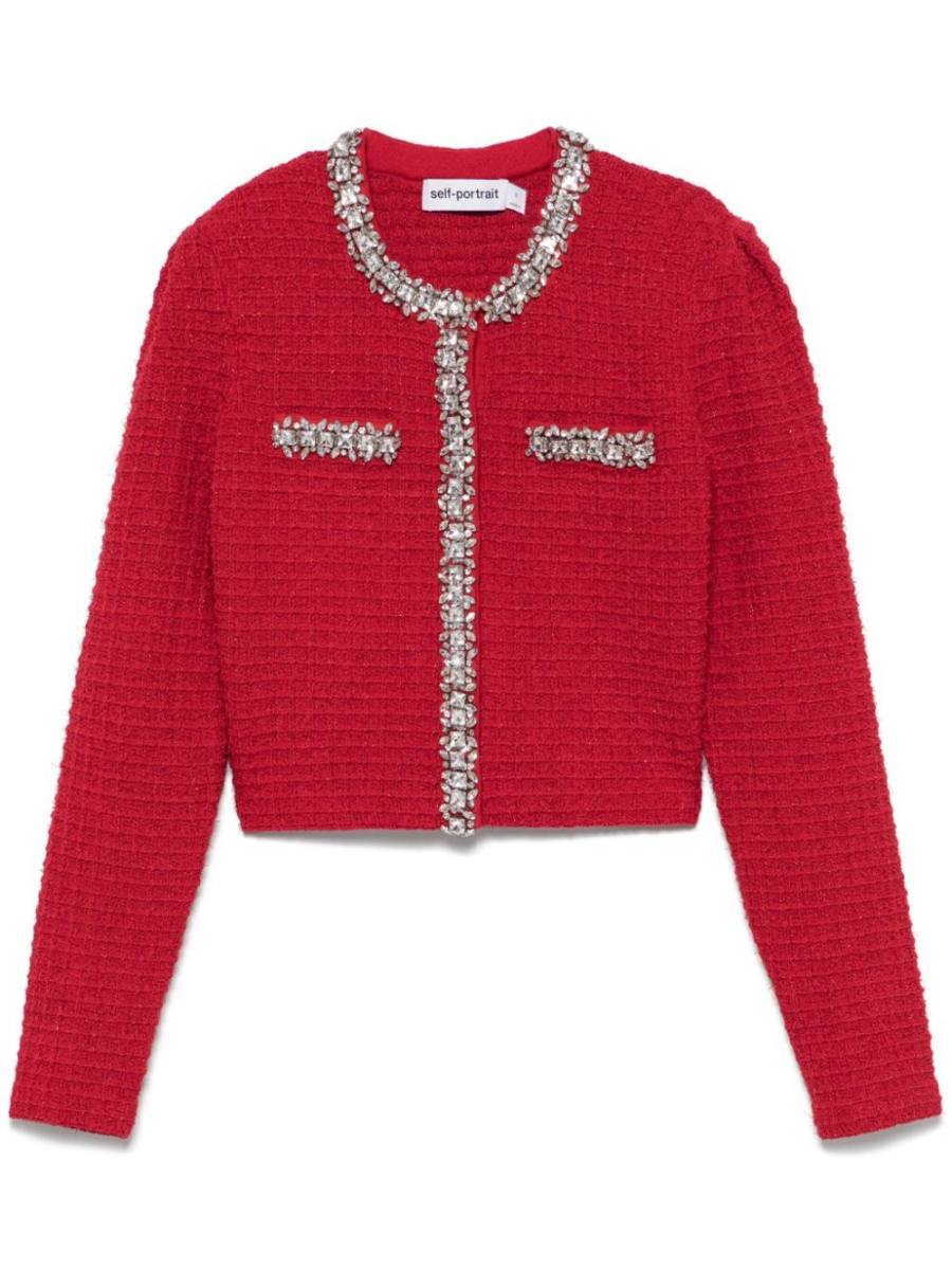 textured-knit cardigan