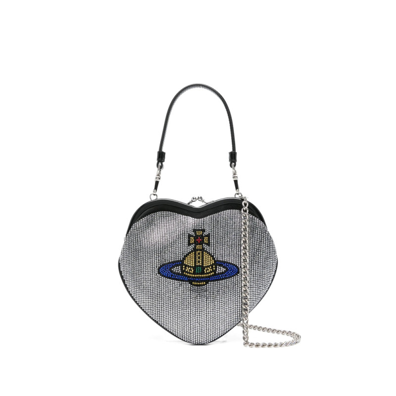Vivienne Westwood Heart-shaped Crystal-embellished Clutch Bag