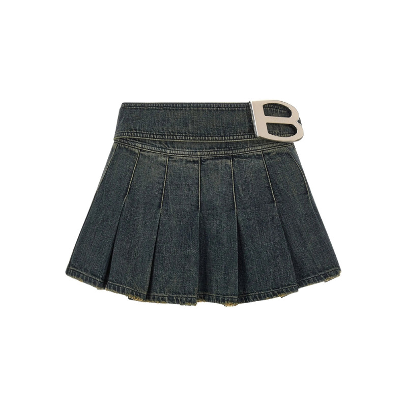 Balenciaga B-buckle Pleated Mini Skirt