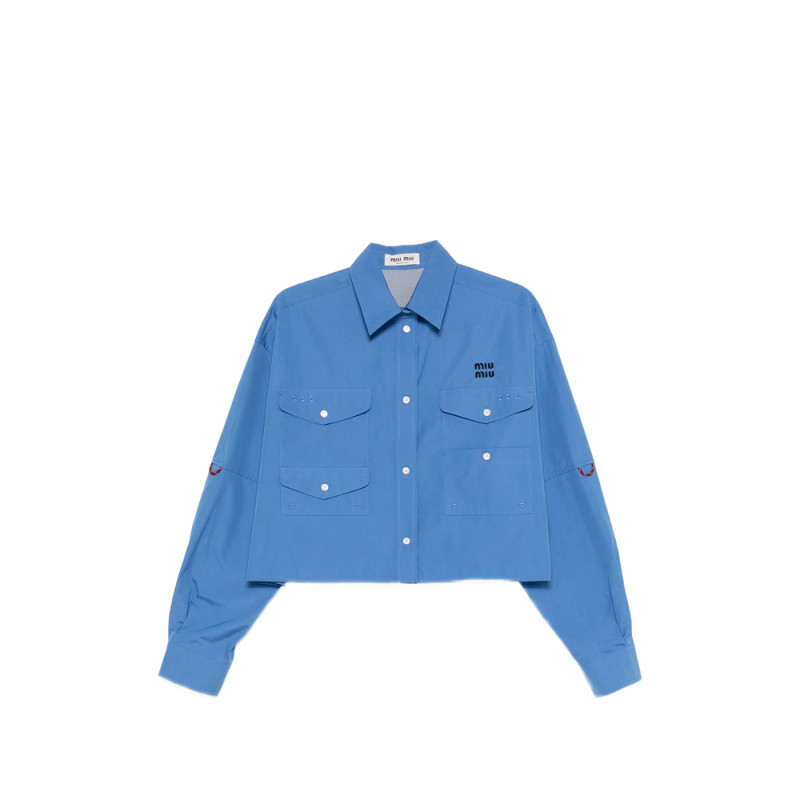 Miu Miu Logo-embroidered Front-pockets Shirt