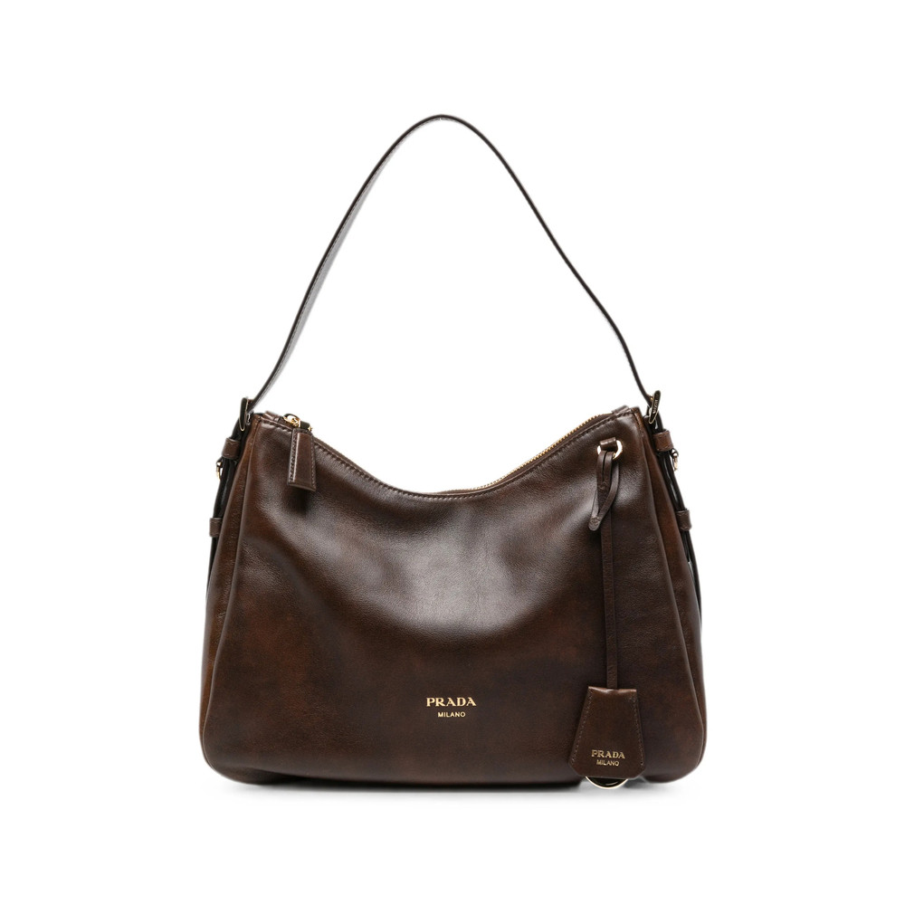 Prada Logo-print Leather Shoulder Bag