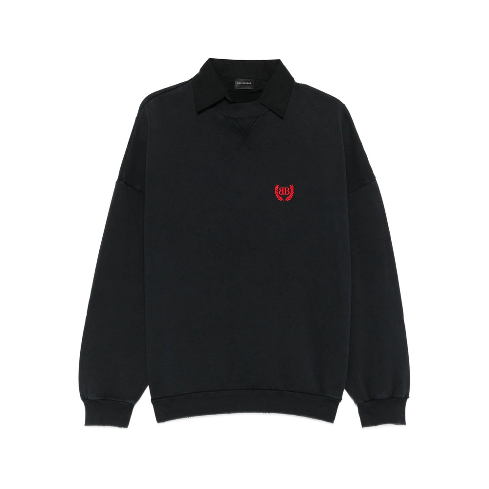 Balenciaga Logo-embroidered Polo-neck Sweatshirt