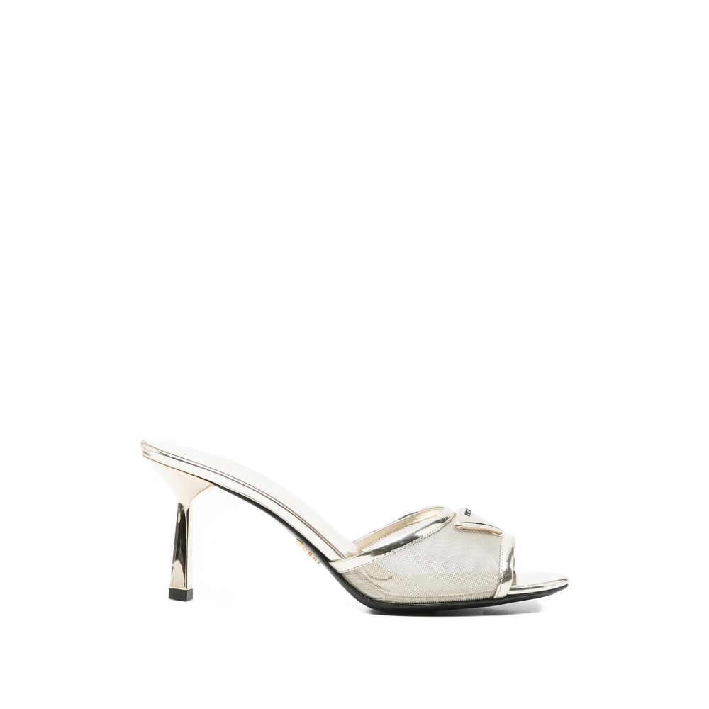 Prada Metallic Finish Sandals