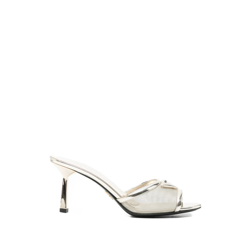 Prada Metallic Finish Sandals