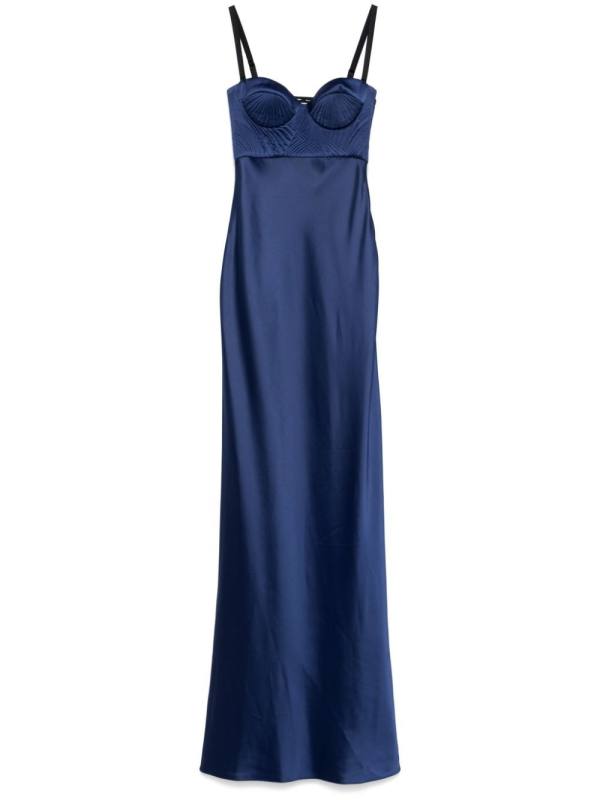 matelassé detailed maxi dress