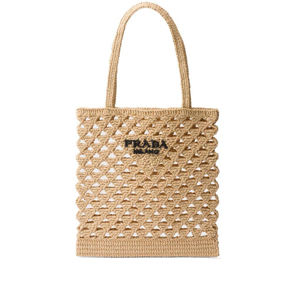 Prada Woven Crochet Tote Bag