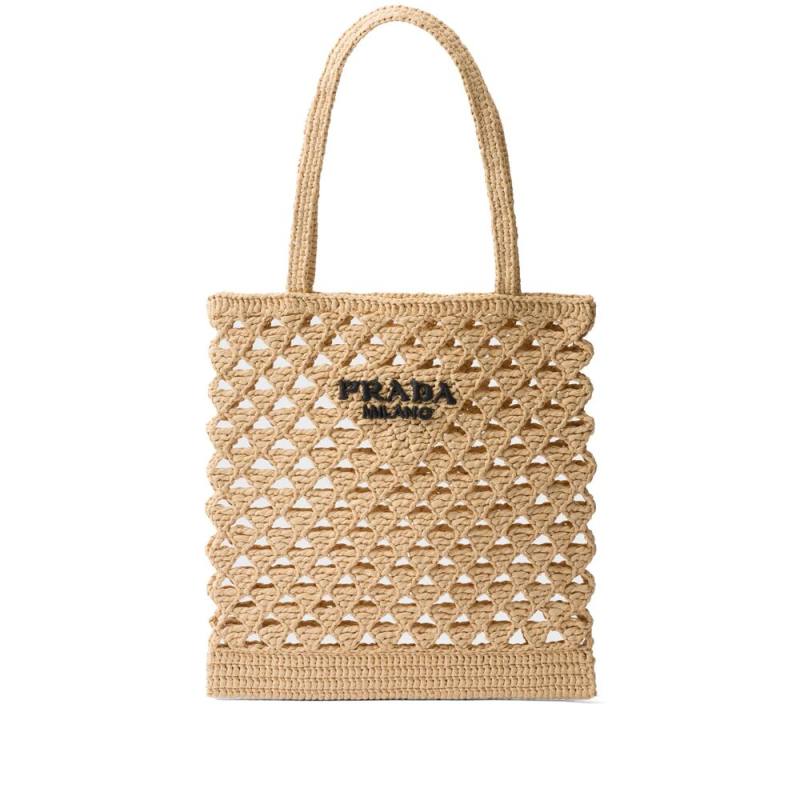 Prada Woven Crochet Tote Bag