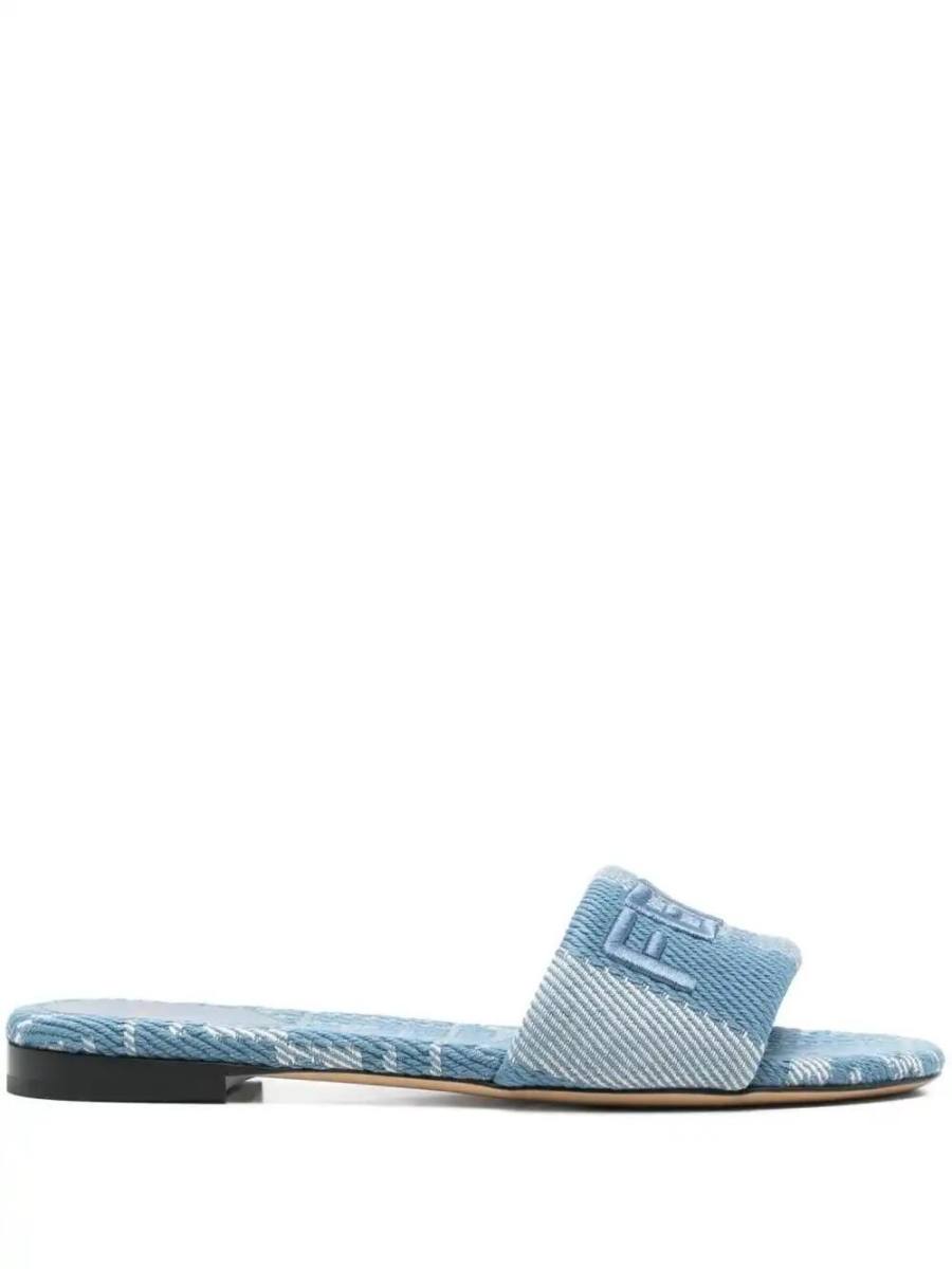 logo-embroidered slides