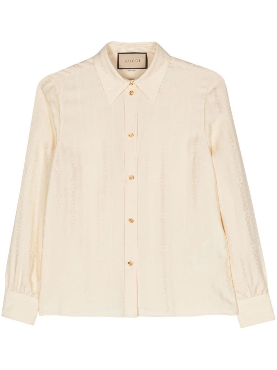 jacquard Horsebit-detail shirt