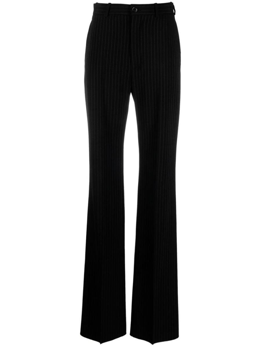pinstripe straight-leg trousers