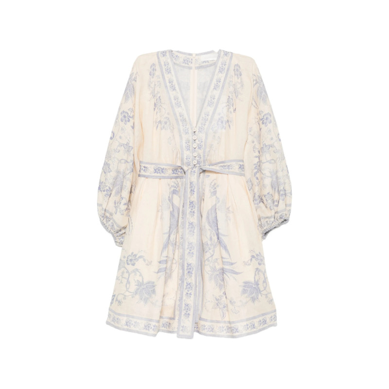 Zimmermann Floral-print Belted Dress