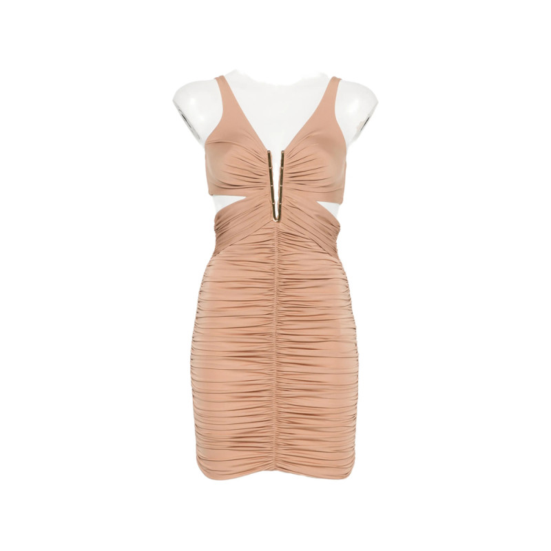 Elisabetta Franchi Ruched Cutout-detail Mini Dress