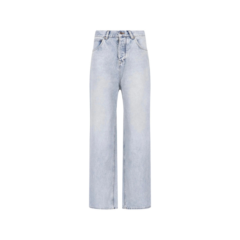 Balenciaga Distressed Wide-leg Jeans