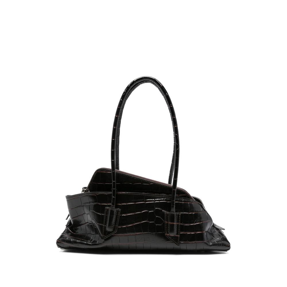 The Attico ATTICO LA PASSEGGIATA SMALL EMBOSSED CROC TOP HANDLE BAG