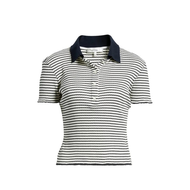 Frame Striped Polo Top