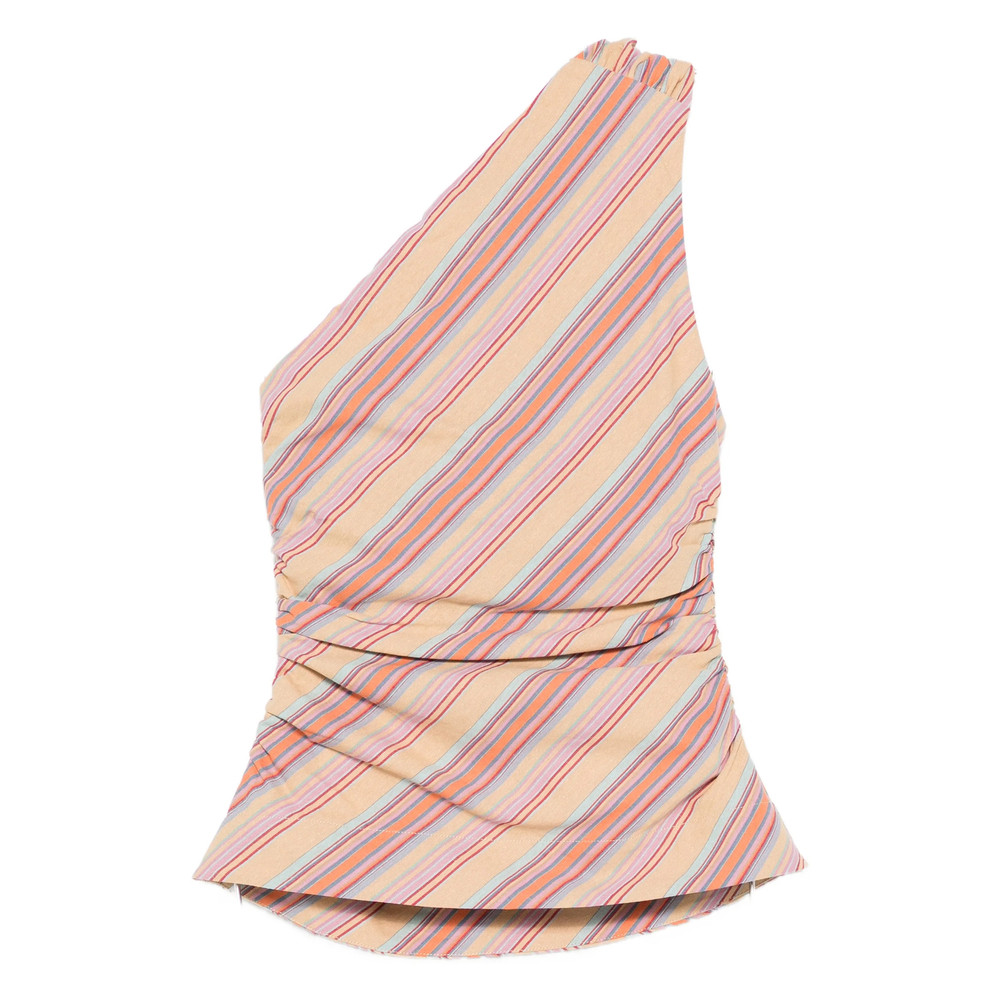Faithfull The Brand Aurora Striped One-shoulder Blouse
