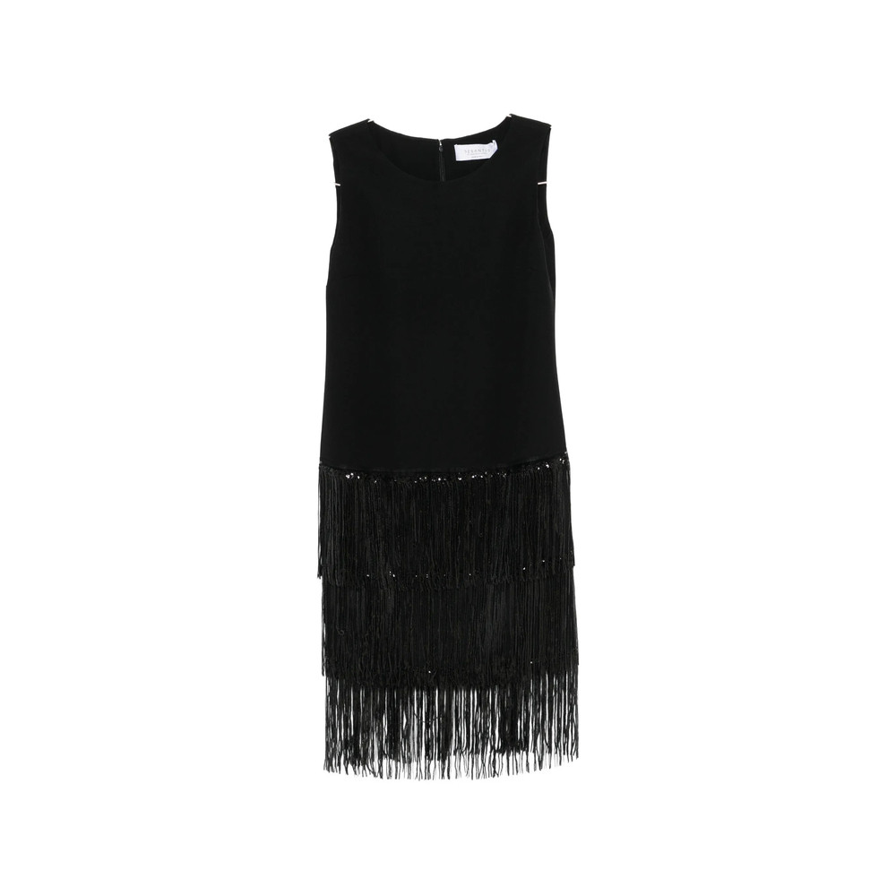 De Santis Sequin-embellished Fringed Midi Dress