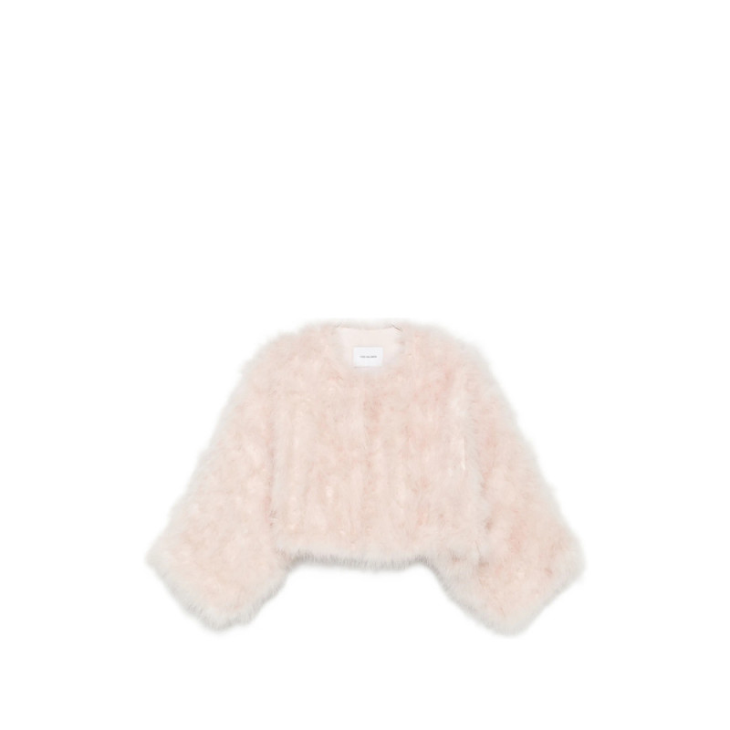 Yves Salomon Feather-embellished Cropped Jacket