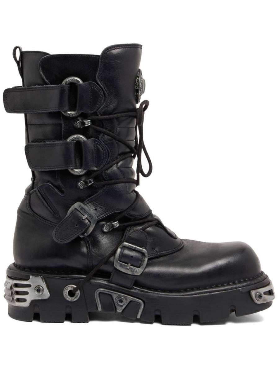 x New Rock buckled leather boots