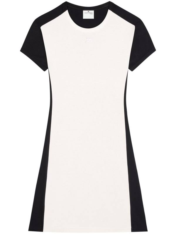 contrast-frame cotton mini dress