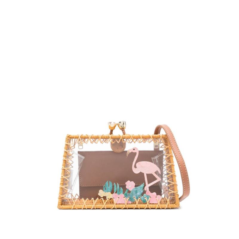 Serpui Cora Flamingo Clutch Bag